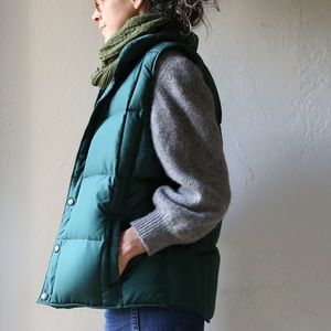 Lands’ End Down Vest Green Puffer S M